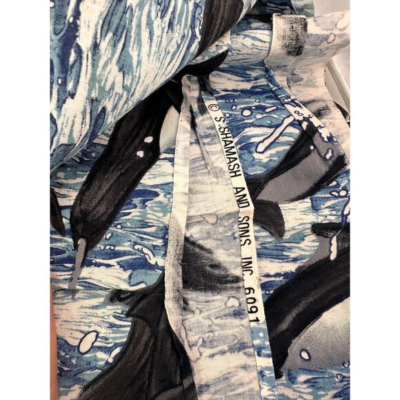 2 Yard Dolphins on Blue Background  Quilt Craft Shamash  & Sons NEW - Picture 3 of 4